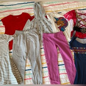 Lot Of 8 Girls Sz M 7/8 Tops Hoodie Joggers Leggings Dresses Pirate Desendants